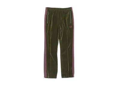 Needles NARROW TRACK PANT - C/PE VELOUR "Green"