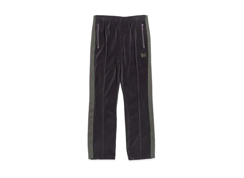 Needles NARROW TRACK PANT - C/PE VELOUR "Egg Plant"