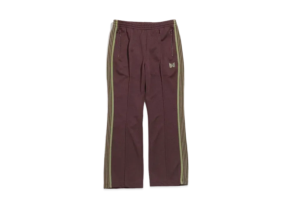 Needles BOOT-CUT TRACK PANT - POLY SMOOTH "Maroon"