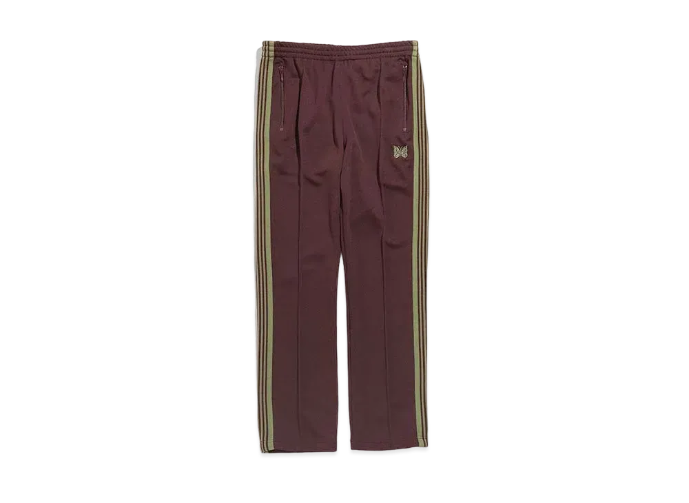 ニードルズ ナロー トラックパンツ - ポリ スムース "マルーン"