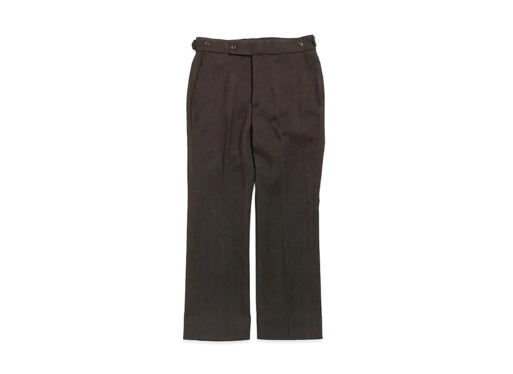 Needles SIDE TAB TROUSER - POLY HERRINGBONE "Brown"