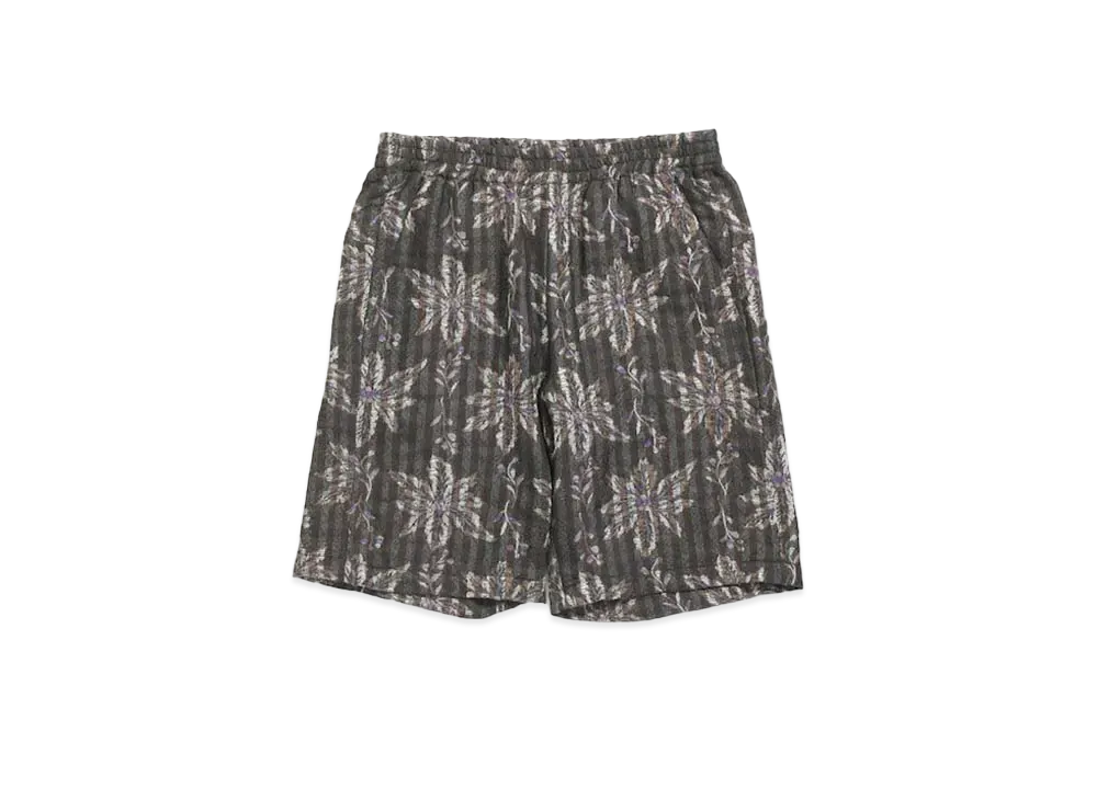 Needles BASKETBALLL SHORT - W/CU/AC FLOWER/PLAID JQ. "Charcoal"