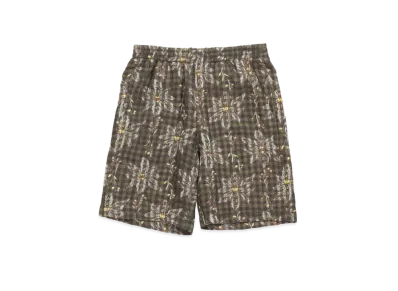 Needles BASKETBALLL SHORT - W/CU/AC FLOWER/PLAID JQ. "Brown"