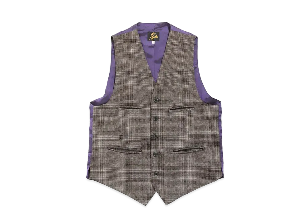 Needles ODD VEST - PE/R/PU BRUSHED PLAID (FOR WOMEN) "Black"