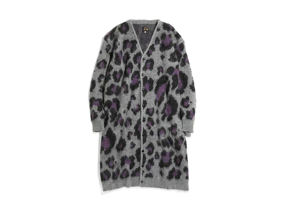 Needles MOHAIR LONG CARDIGAN - LEOPARD "Grey"