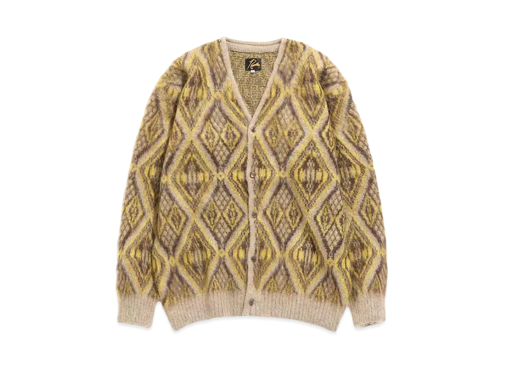 Needles MOHAIR CARDIGAN - GEOMETRIC DIAMOND "Beige"