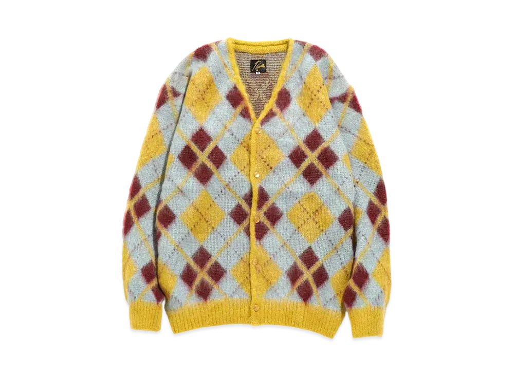 Needles MOHAIR CARDIGAN - ARGYLE "Yellow"