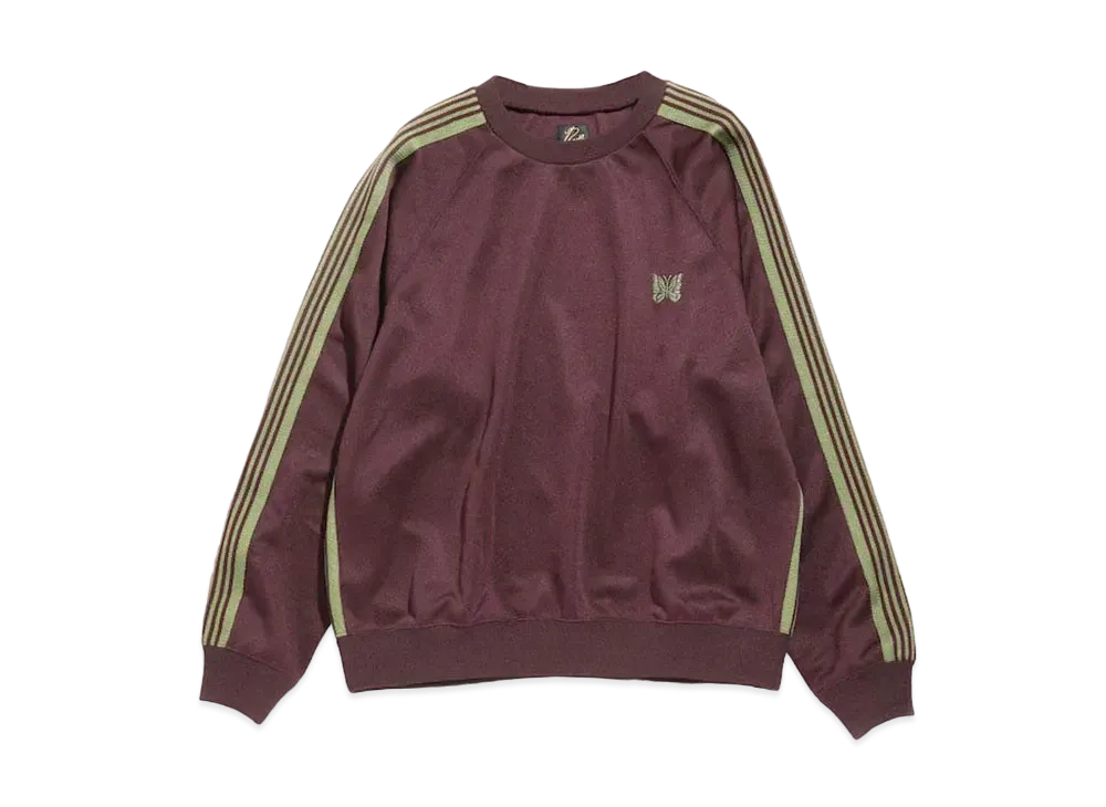 Needles TRACK CREW NECK SHIRT - POLY SMOOTH "Maroon"