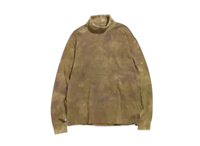 Needles L/S TURTLE NECK TEE - COTTON THERMAL / UNEVEN DYE "Olive"