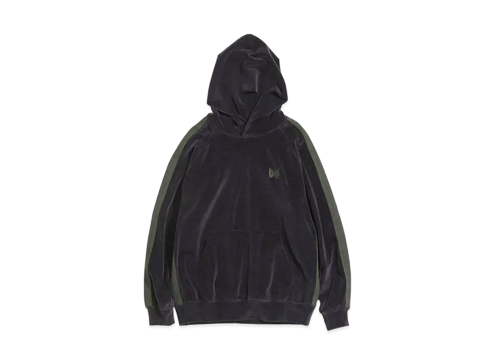 Needles TRACK HOODY - C/PE VELOUR "Egg Plant"