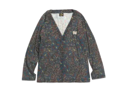 Needles V NECK CARDIGAN - POLY MESH / PAISLEY PT. "Blue"