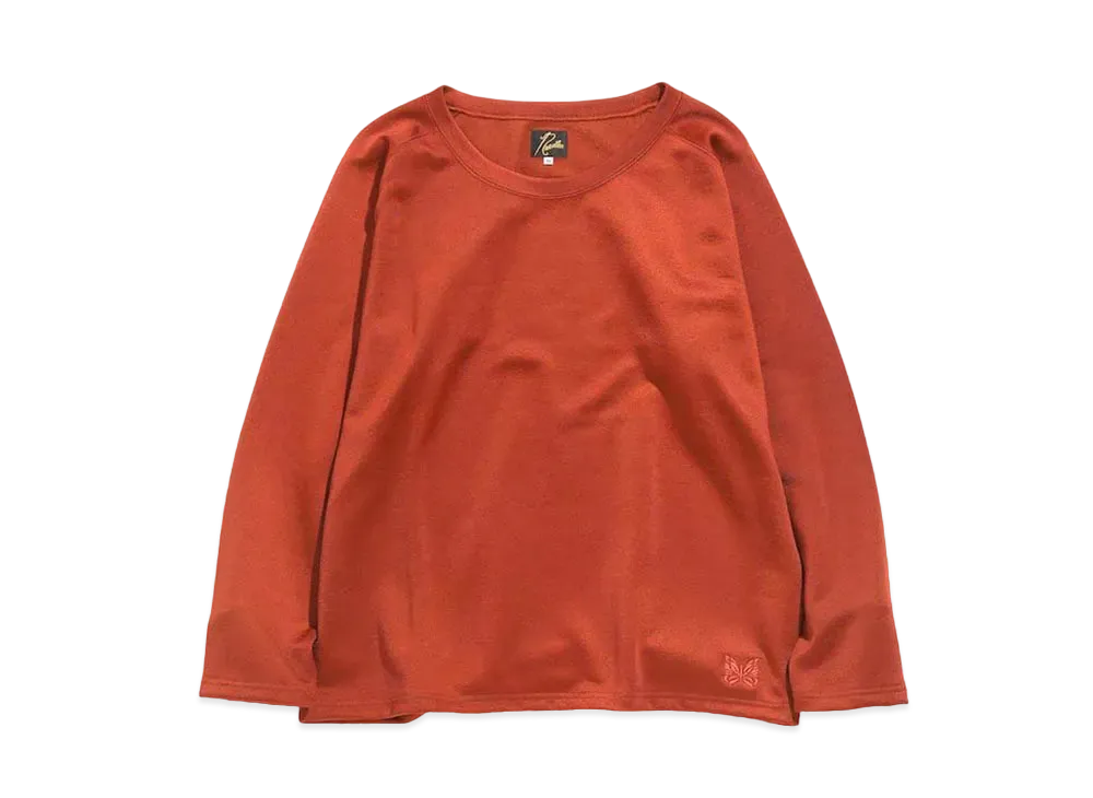Needles L/S U NECK TEE - C/PE BRIGHT JERSEY "Brick"