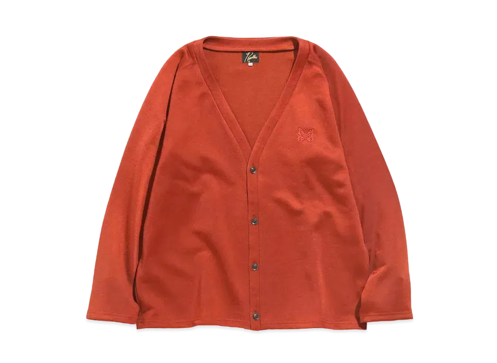 Needles V NECK CARDIGAN - C/PE BRIGHT JERSEY "Brick"