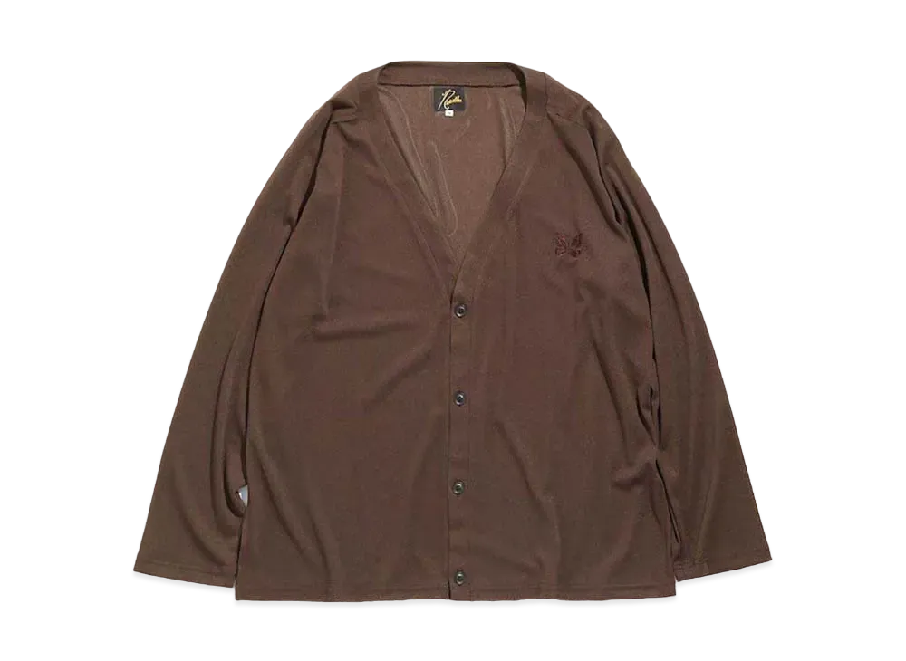Needles V NECK CARDIGAN - POLY MESH "Brown"
