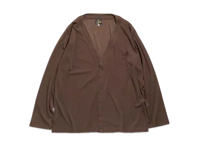 Needles V NECK CARDIGAN - POLY MESH "Brown"