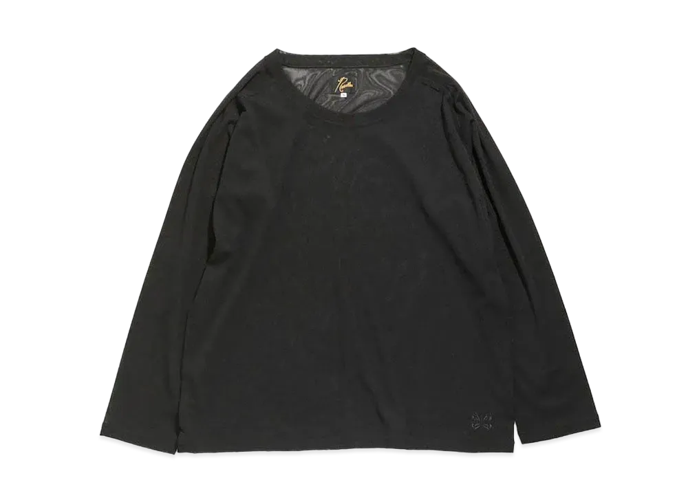Needles L/S U NECK TEE - POLY MESH "Black"