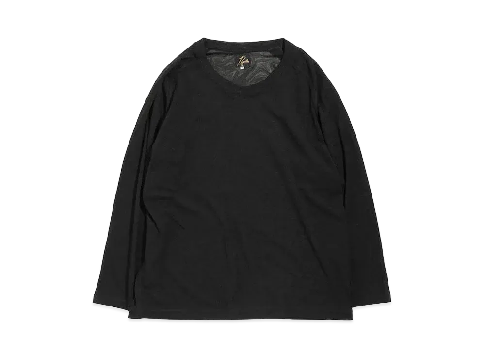 Needles L/S U NECK TEE - POLY JERSEY "Black"
