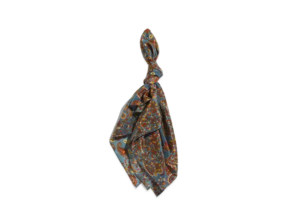 Needles SCARF - SILK FLAT CREPE / PAISLEY PT. "Blue"