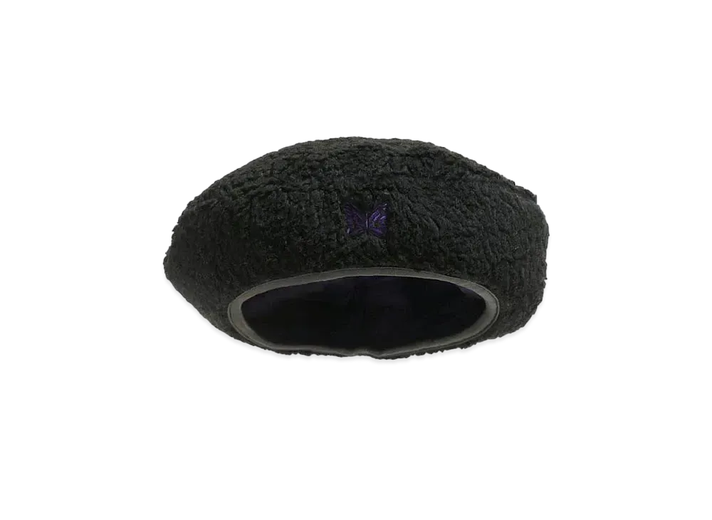 Needles BERET - FAUX BOA "Black"