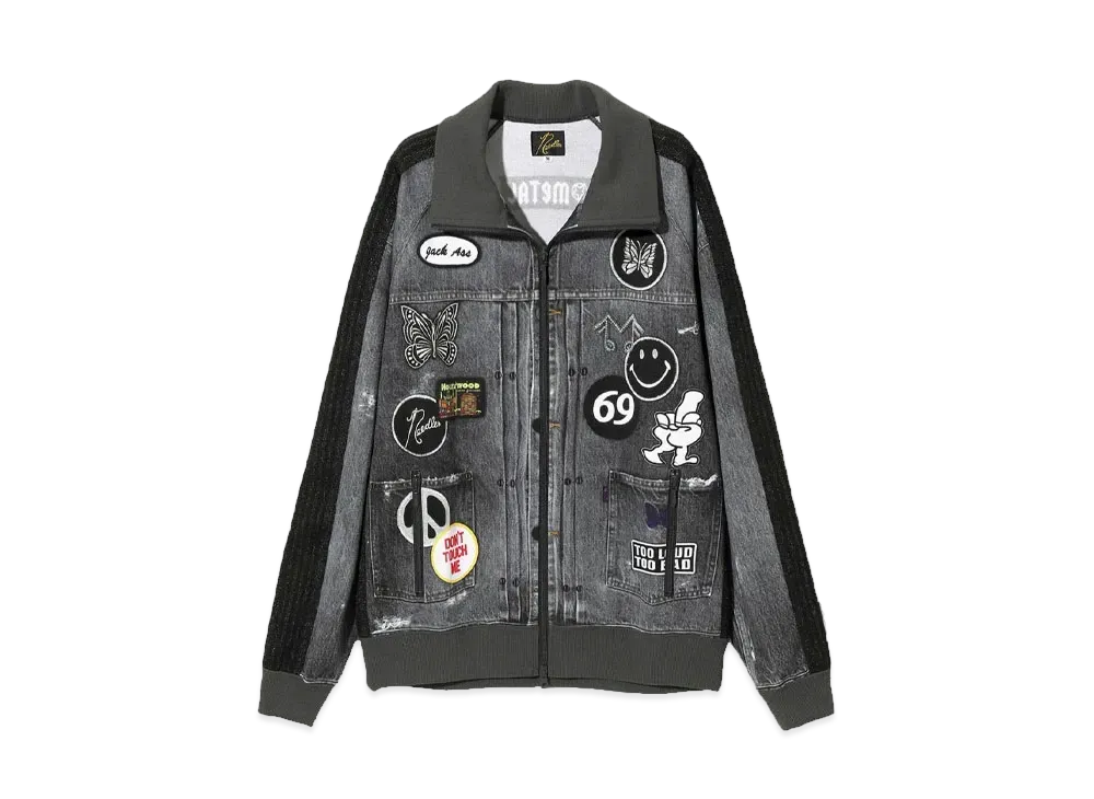 Needles x Midnight Studios Track Jacket Poly Smooth / Trompe-L’Oeil / Lame "Black"