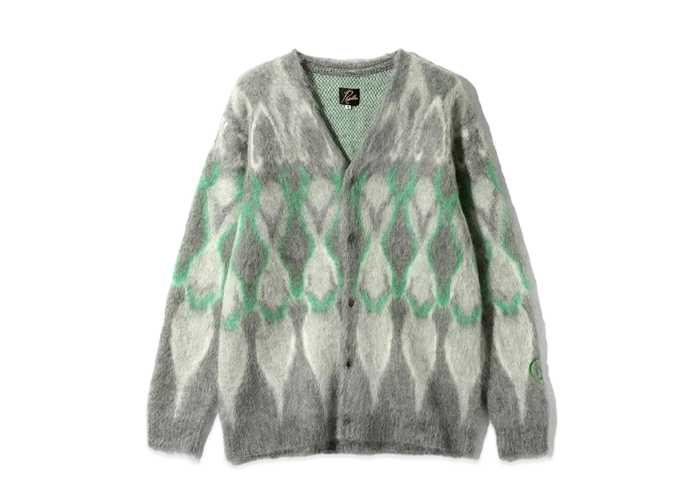 Needles x Hidden Mohair Cardigan "Grey/Green"