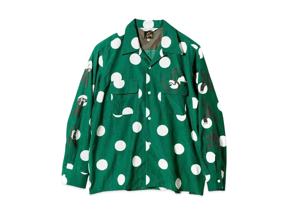 NEEDLES x Sasquatchfabrix. Classic Shirt Eastend Dragon Dot "Green"