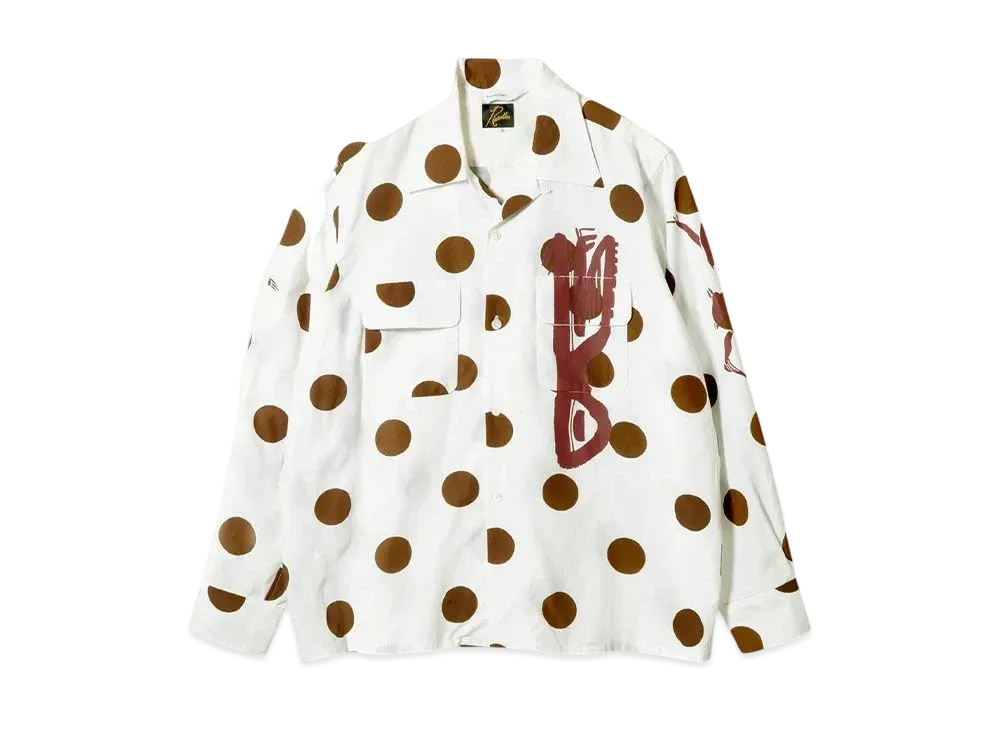 NEEDLES x Sasquatchfabrix. Classic Shirt Eastend Dragon Dot "White"