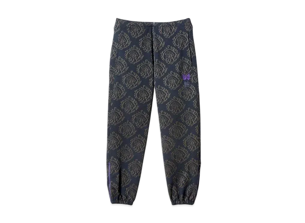 NEEDLES x Sasquatchfabrix. Zipped Sweat Pant Curled Up Dragon "Navy"
