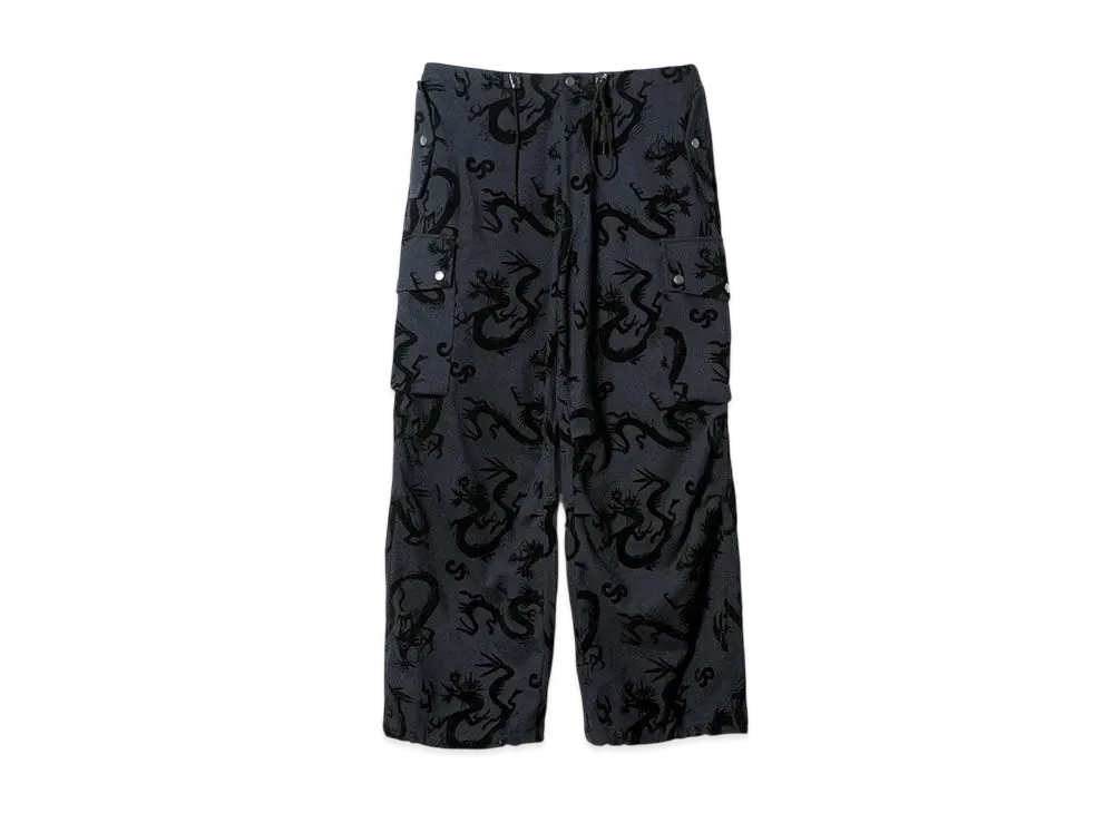 NEEDLES x Sasquatchfabrix. Field Pant Flying Dragon "Navy"