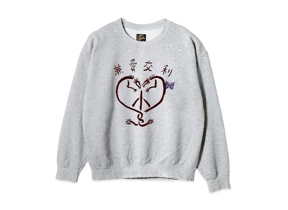 NEEDLES x Sasquatchfabrix. Crew Neck Sweat Kenaikouri "Gray"