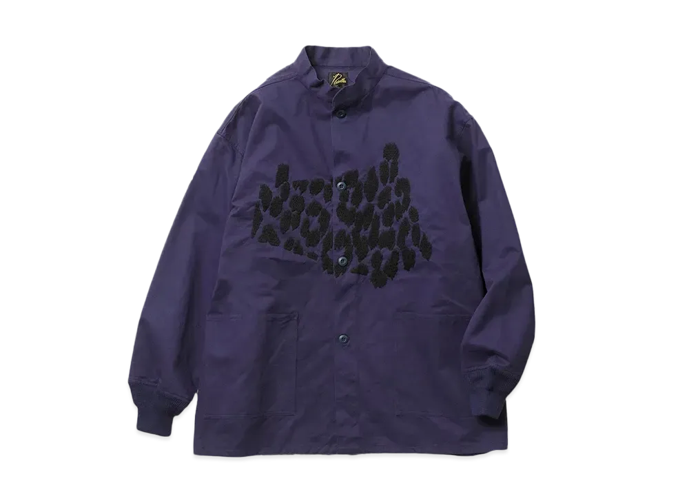 NEEDLES x NOMA t.d. S.C. Army Shirt - Leopard / Hand Emboidery "Purple"