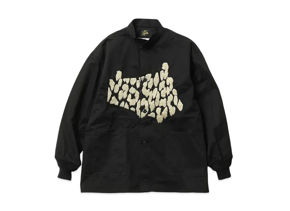 NEEDLES x NOMA t.d. S.C. Army Shirt - Leopard / Hand Emboidery "Black"