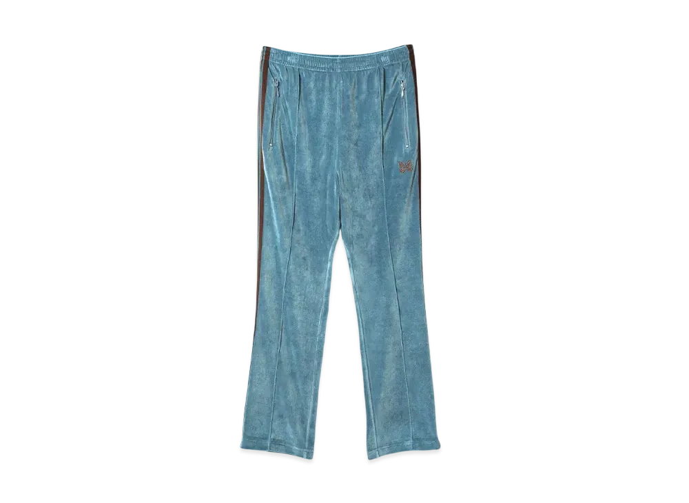 NEEDLES Narrow Track Pant - C/PE Velour "Blue"