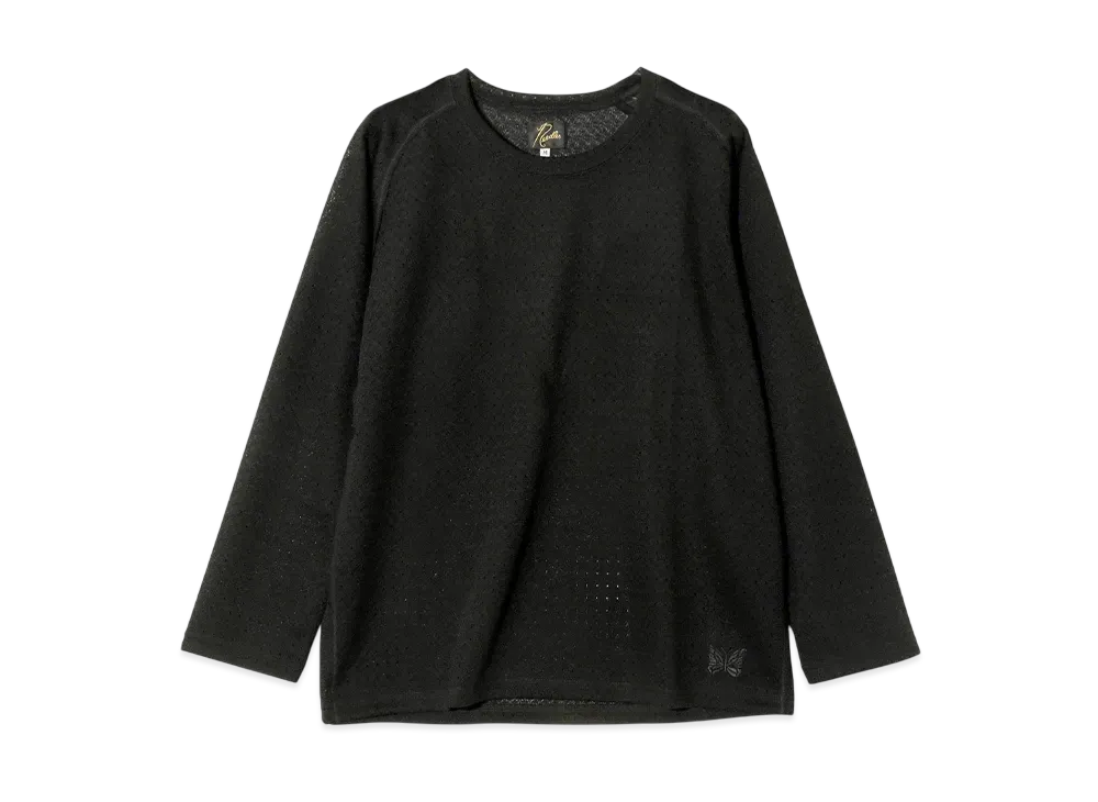 NEEDLES L/S U-Neck Tee - R/PE Russell "Black"