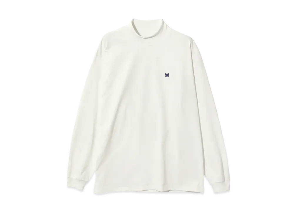 NEEDLES L/S Mock Neck Tee - Poly Jersey "White"
