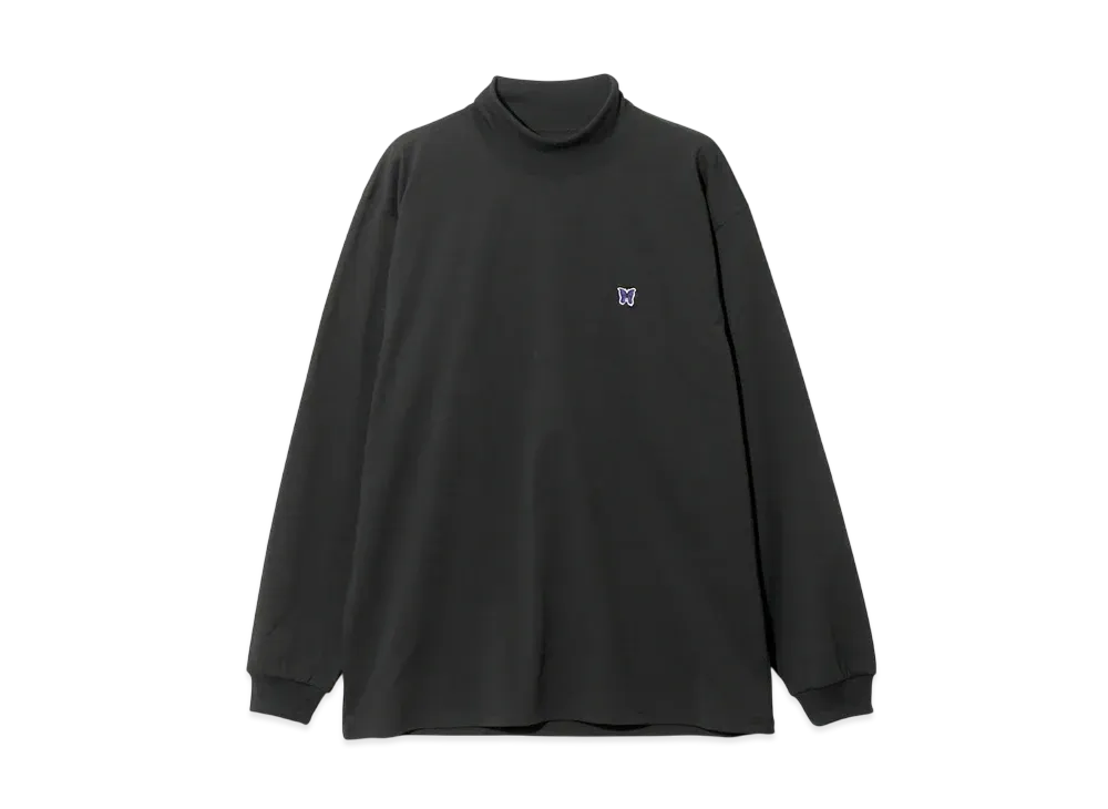 NEEDLES L/S Mock Neck Tee - Poly Jersey "Black"