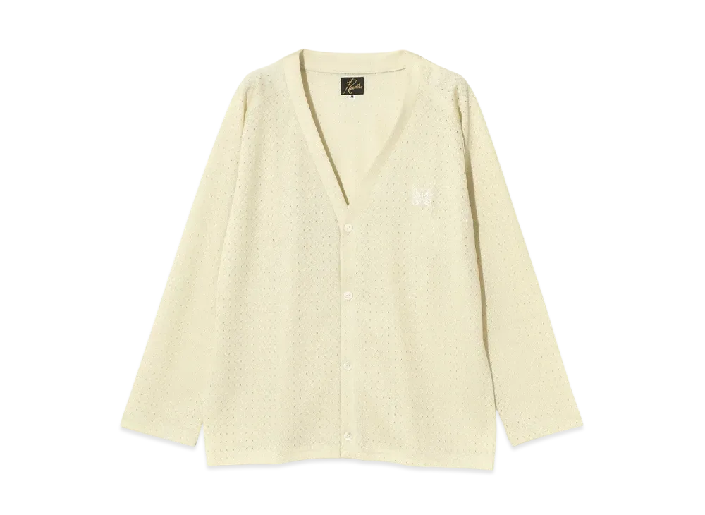 NEEDLES V-Neck Cardigan - R/PE Russell "Cream"