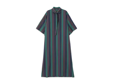 NEEDLES Ascot Collar Dress - Printed Cotton Lawn "Green"