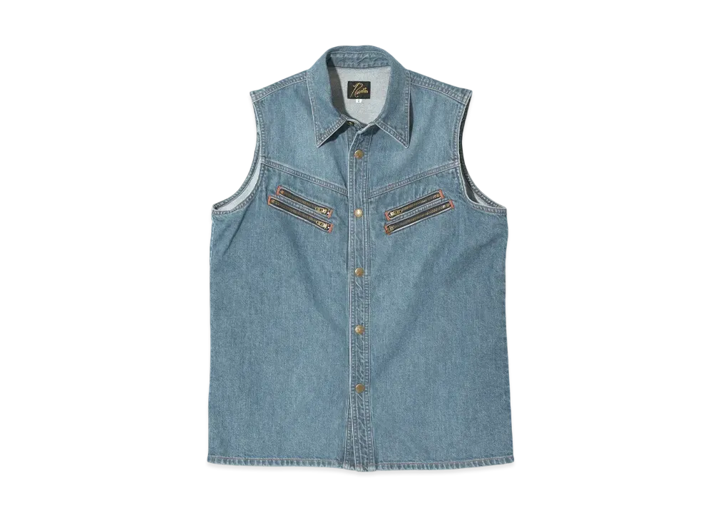 NEEDLES Sleeveless Western Shirt - 10oz Denim "Indigo"