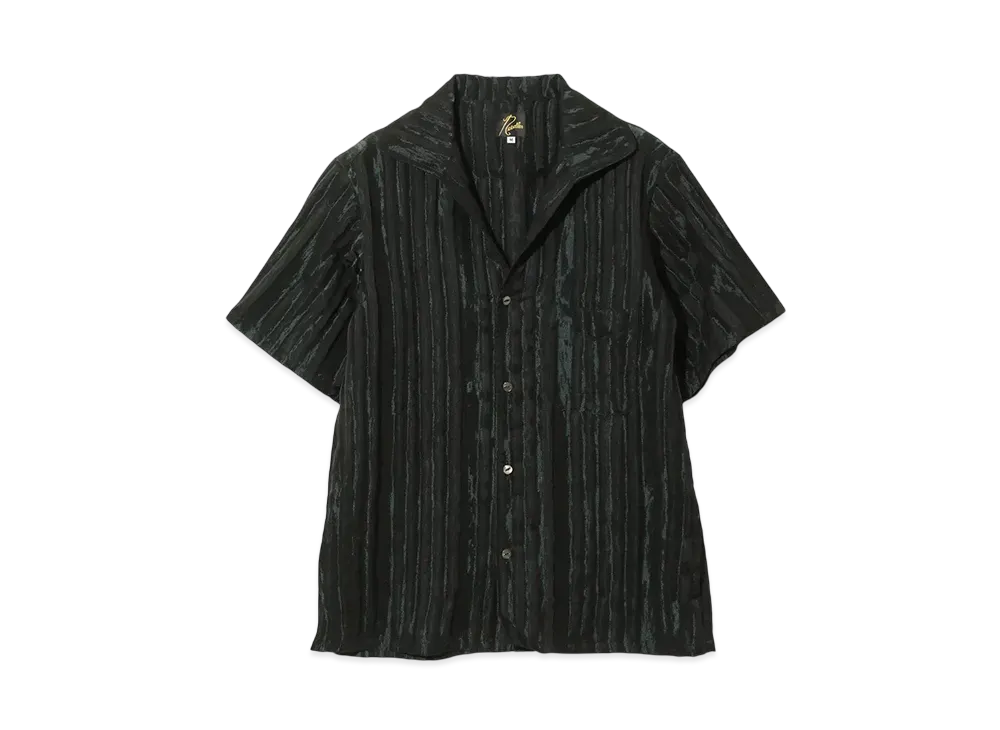 NEEDLES Italian Collar S/S Shirt - R/N Bright Stripe "Green"