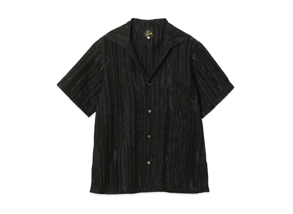 NEEDLES Italian Collar S/S Shirt - R/N Bright Stripe "Black"