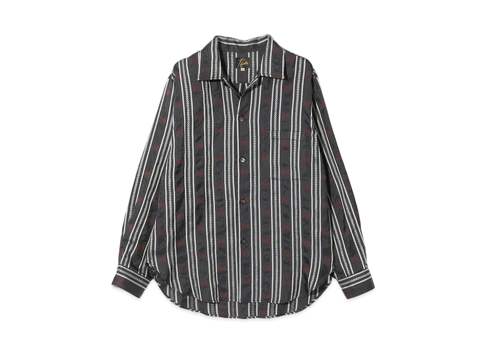NEEDLES One-Up Shirt - Papillon Stripe Jacquard. "Black"