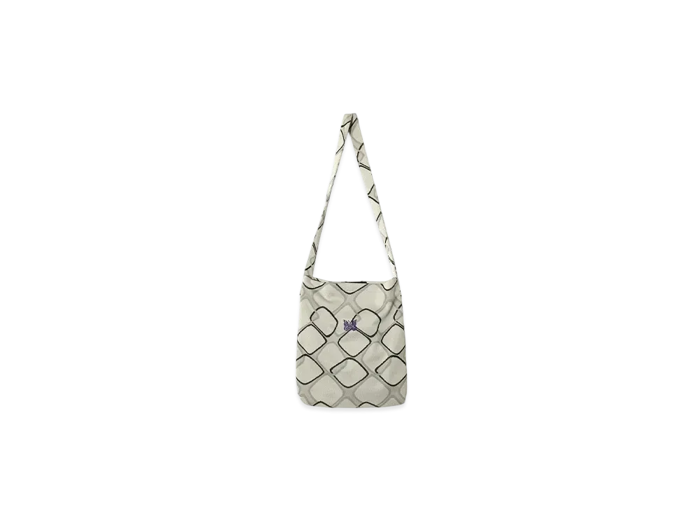 NEEDLES Book Bag - Poly Jacquard. "White"