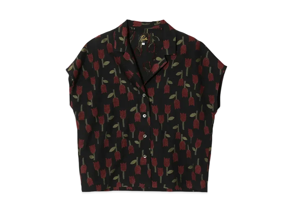 NEEDLES French Sleeve Blouse - R/W Tulip Jacquard "Black"