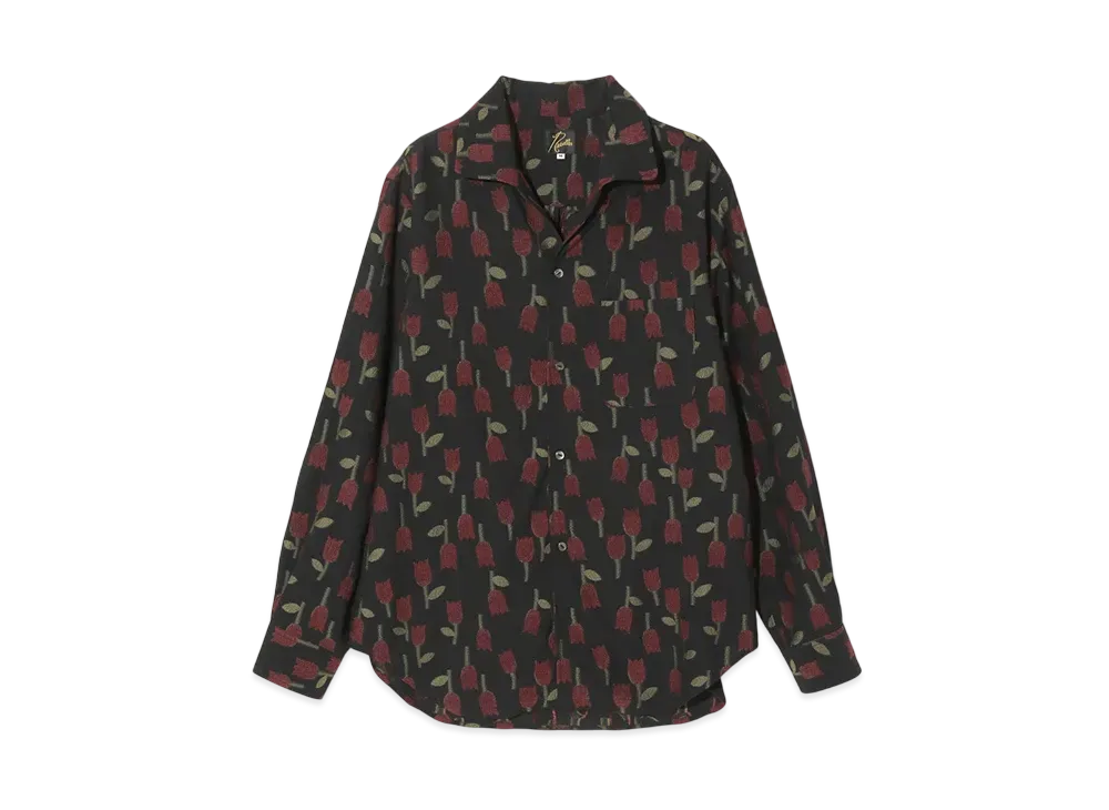 NEEDLES Italian Collar Shirt - /W Tulip Jacquard "Black"