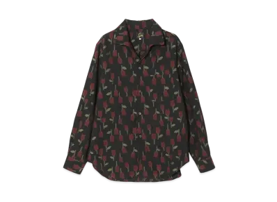 NEEDLES Italian Collar Shirt - /W Tulip Jacquard "Black"