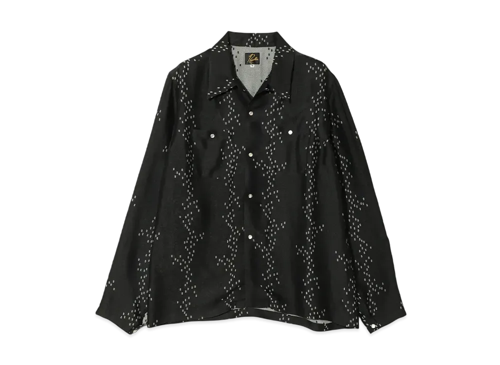 NEEDLES Cowboy One-Up Shirt - Square Dot Jacquard "Black"
