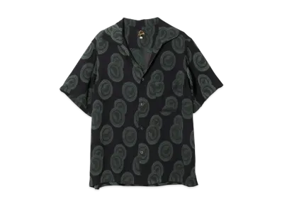 NEEDLES Italian Collar S/S Shirt - R/PE Ring Cut Jq "Green"