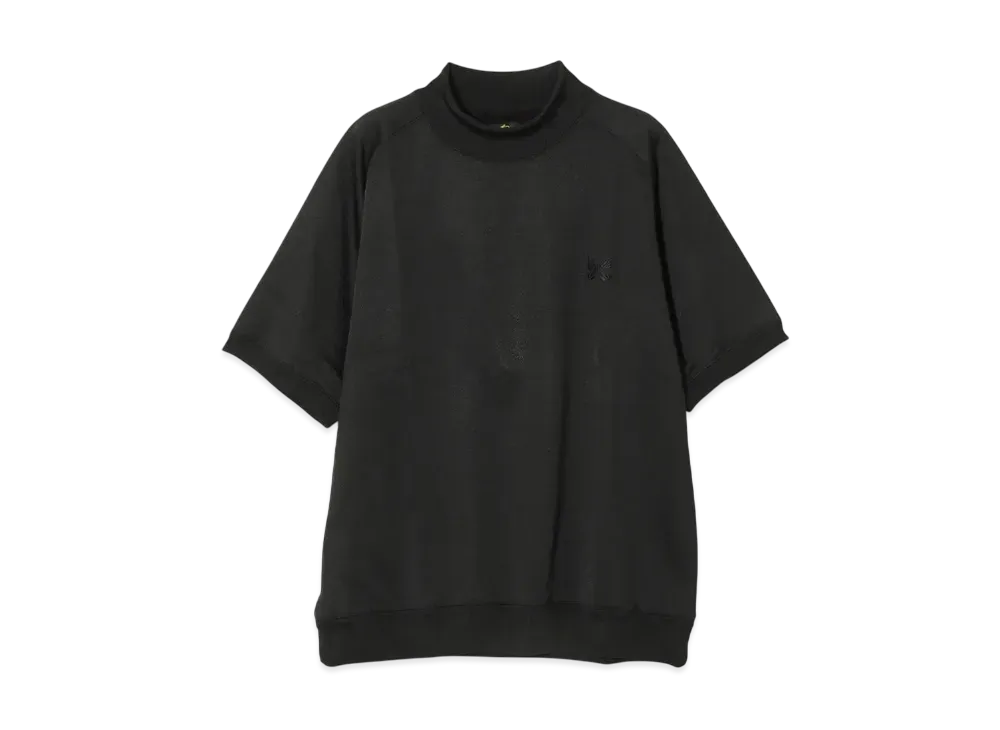 NEEDLES S/S Mock Neck Shirt - Bright Jersey "Black"