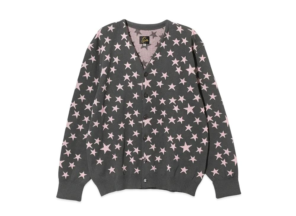 NEEDLES V Neck Cardigan - PE/Washi Knit / Star "Gray"